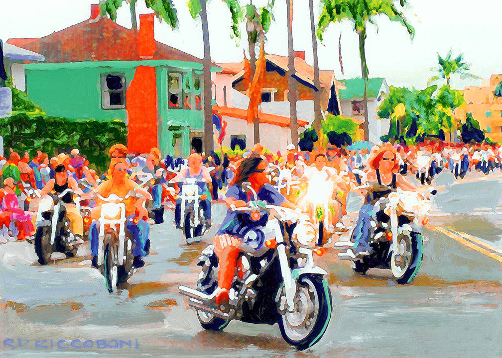 Belle On Wheels - San Diego Pride Parade - Canvas Giclée by Riccoboni - Unframed