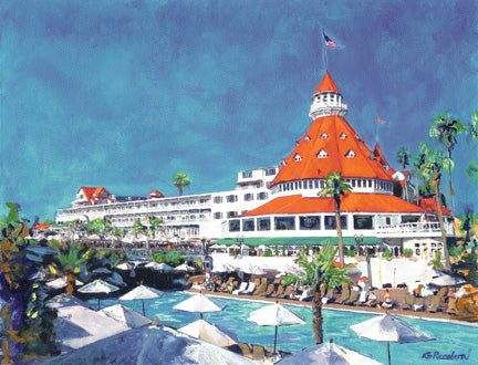 Poolside At Hotel Del Coronado painting by RD Riccoboni