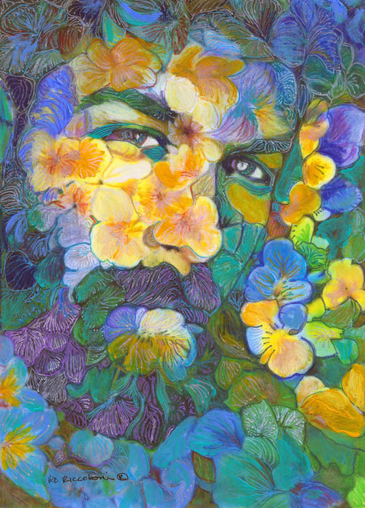The Flower Bear Artist Self Portrait - Unframed Gallery Wrapped Giclée by Riccoboni