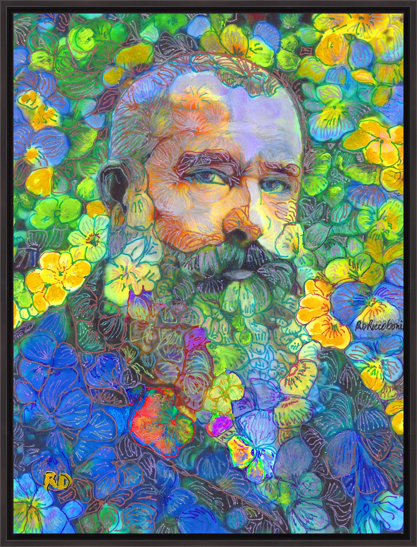 Papa Bear In The Garden - Framed Giclée by Riccoboni