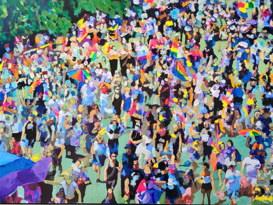 California Cool - Marching In The Pride Parade - San Diego - Canvas Giclée by Riccoboni - Unframed