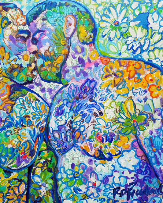 Wild Flower Bears Kiss In The Garden by RD Riccoboni