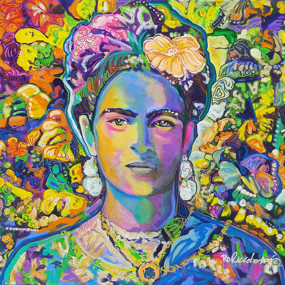 The Garden Queen - Floral Portrait - Unframed Gallery Wrapped Giclée by Riccoboni