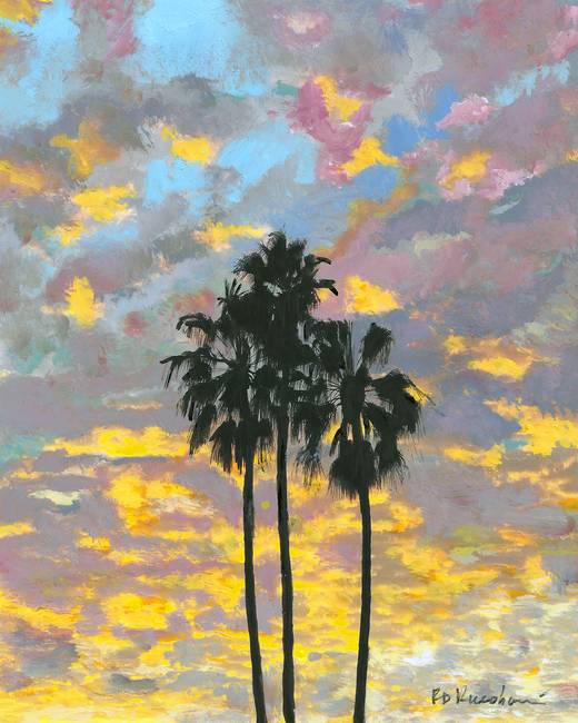 Three Sisters - Balboa Park San Diego Sunset - Canvas Giclée by Riccoboni