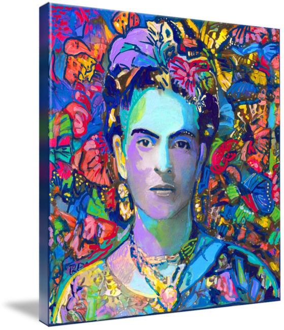The Red Garden Queen - Floral & Butterfly Portrait - Unframed Gallery Wrapped Giclée by Riccoboni
