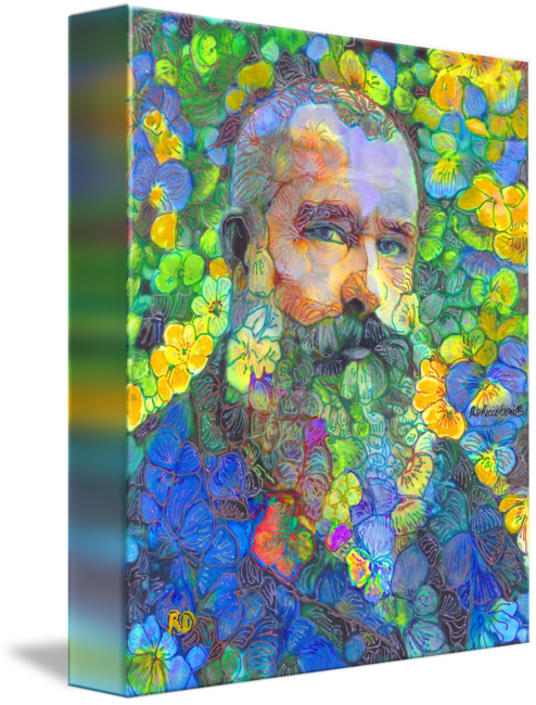 Papa Bear In The Garden — Flower Bear Portrait - Unframed