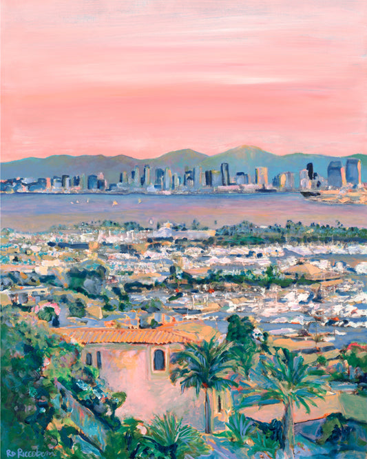 Pink Sunrise over San Diego Bay Canvas Giclée by Riccoboni