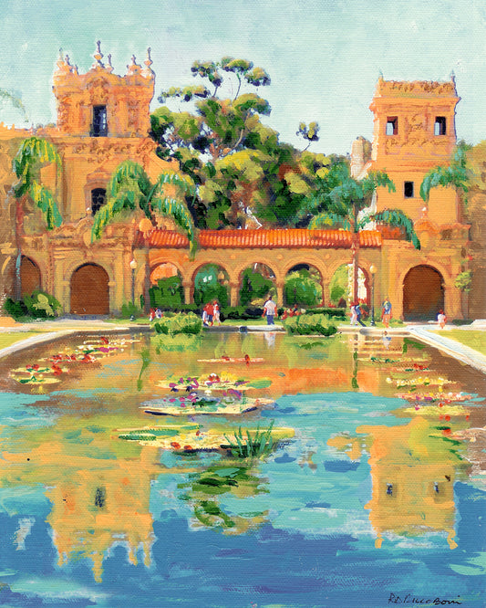Reflecting Pool and Buildings in Balboa Park - San Diego California