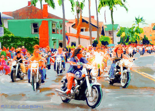 Belle On Wheels - San Diego Pride Parade - Canvas Giclée by Riccoboni - Unframed
